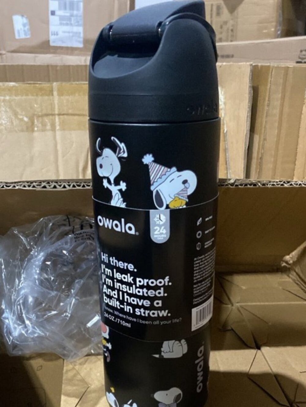 Owala FreeSip Sway Stainless Water Bottle 24 oz Color Black